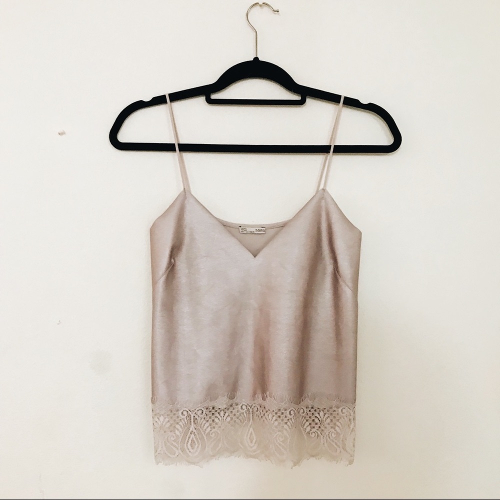 Zara pink faux leather blouse